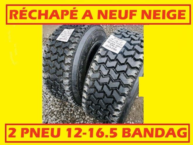   PNEU 12-16.5 RÉCHAPÉ NEUF 12R16.5 NEIGE BANDAG