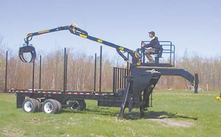 Log loader on trailer AM Machinery / Machinerie AM RFR10GN-HD