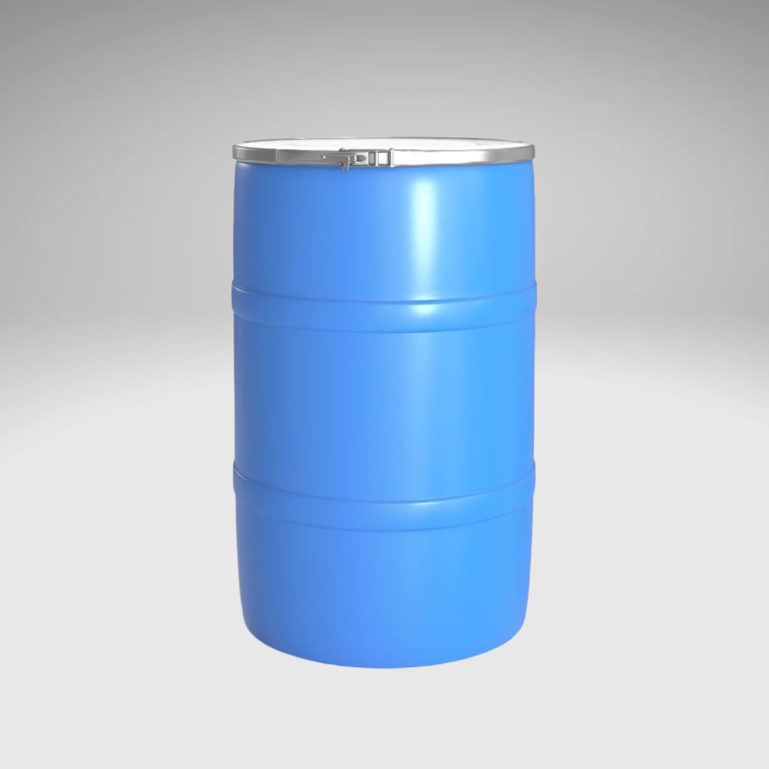 Baril 55 gallons open top en plastique avec couvercle amovible