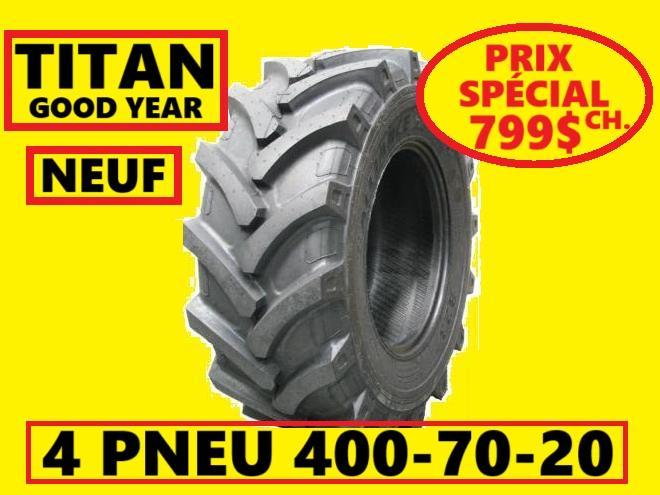 Pneus  PNEU 400-70-20 NEUF TITAN 405-70-20 GOOD YEAR 400-70R20 INDUSTRIEL 405-70R20