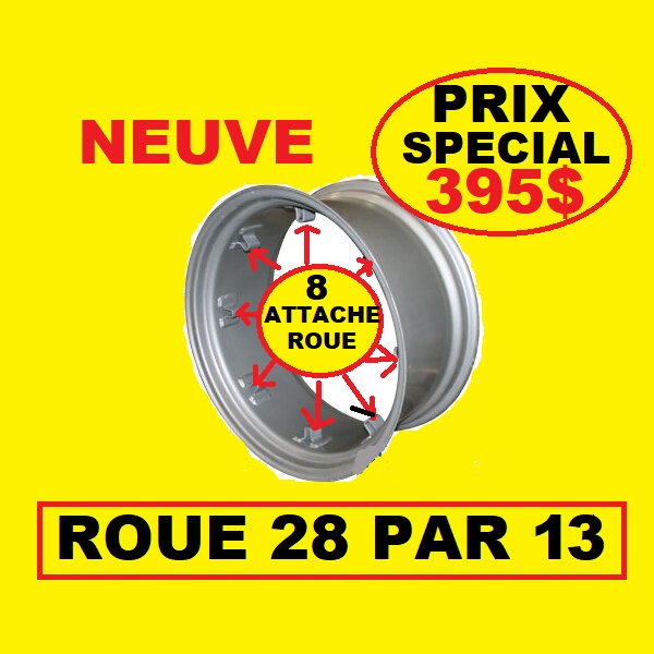 Roue (simple et double)  ROUE 28 NEUVE AVEC 8 ATACHE JANTE