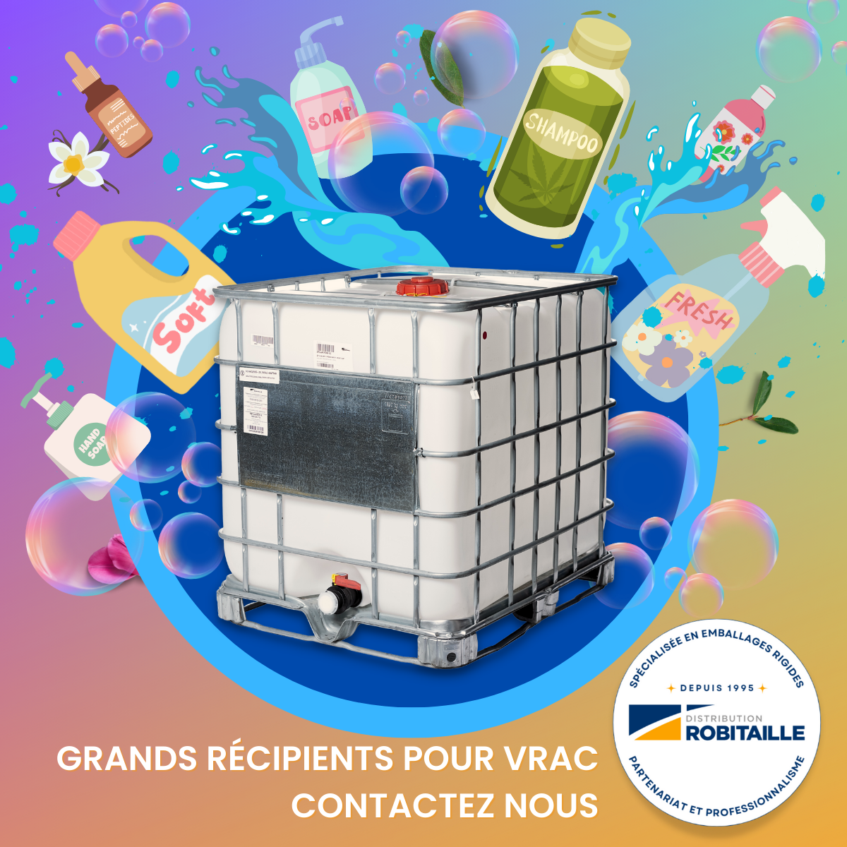 Réservoir GRV - contenant pour vrac 275G/ IBC - bulk container (Tote) 1000L