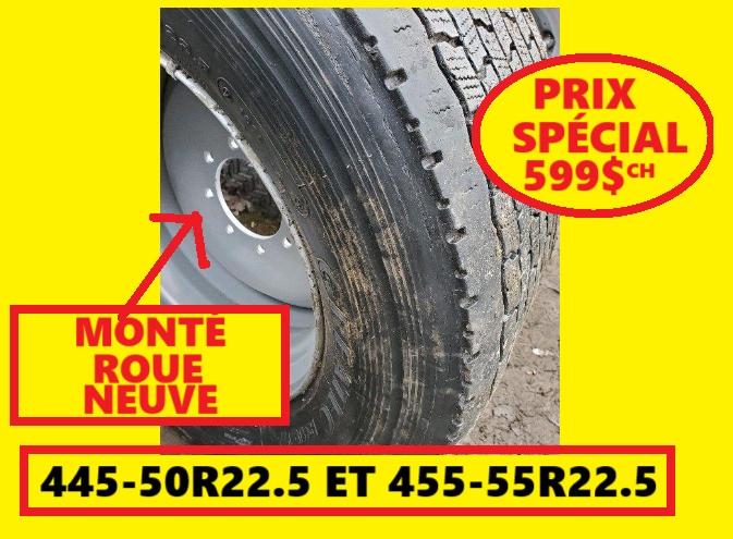 PNEU 445-50R22.5 WAGON 455-55R22.5 AGRICOLE AVEC JANTE 445-55R22.5 WAGON AGRICOLE ÉPANDEUR FUMIER