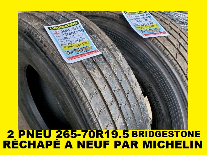 Tires  PNEU 265-70R19.5 RÉCHAPÉ NEUF