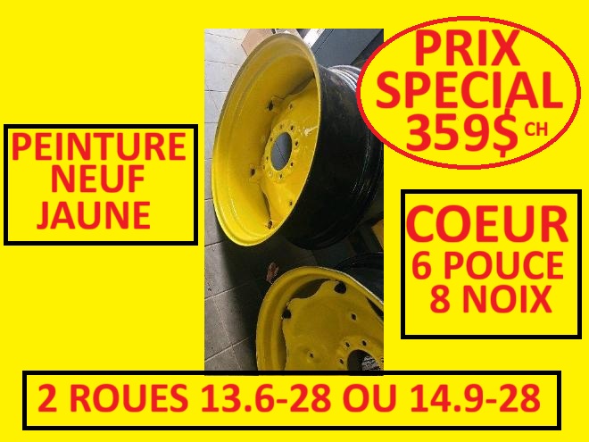 Jantes  ROUE 28 POUR 13.6-28 ET 14.9-28 JOHN DEERE 340-85R28 OU 400-80R28 OU 380-85R28
