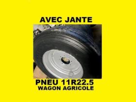 Pneus  PNEU 11R22.5 MONTER WAGON AGRICOLE ROUE 8 TROUE NEUVE JANTE 1000-20