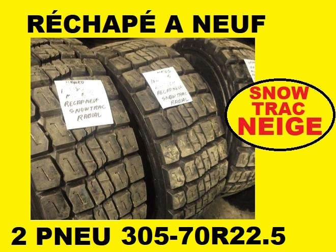 Pneus  PNEU 305-70R22.5 RECHAPE A NEUF CONTINENTAL SNOW TRAC
