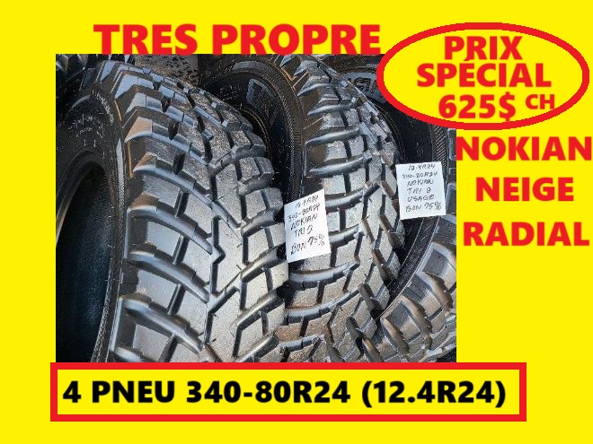 Pneus  PNEU 340-80R24 NOKIAN 12.4R24 A NEIGE 12.4-24 USAGÉ 