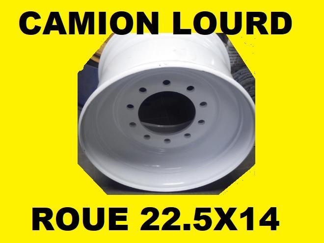 Pneus   ROUE 22.5 AUTOVIREUR 22.5 PAR 14 POUCE COMME NEUVE 445-50R22.5  PNEU 425-65R22.5  PNEU 385-55R22.5