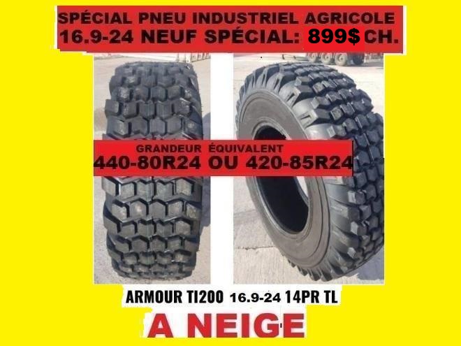 Tires  2 PNEU 16.9-24 NEIGE NEUF (440-80R24) OU (420-85R24) 