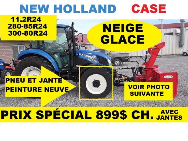 Pneus Case IH PNEU 11.2R24 NEIGE GLACE 280-85R24 NEW HOLLAND CASE 300-80R24 TRES SOLIDE 11.2-24