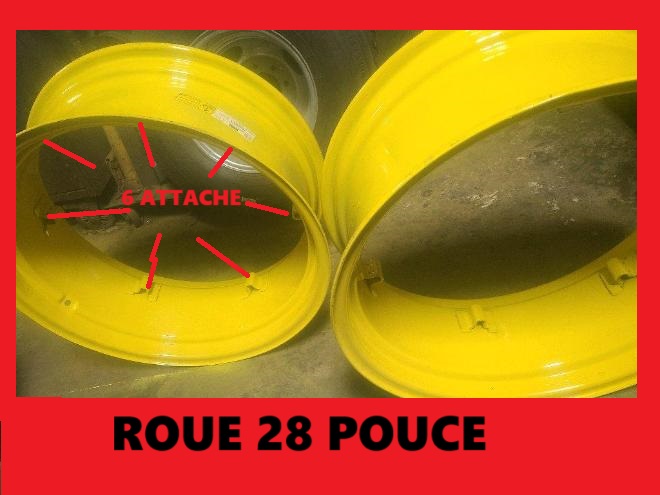 Jantes  ROUE 28 USAGE 13.6-28 JAUNE 14.9-28 JANTE 320-85r28 AGRICOLE 340-85R28