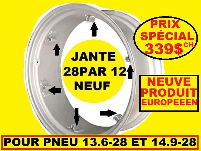 Jantes  Jantes de roues pour pneus 13.6-28, 14.9-28 NEUVES 339 $ ch.