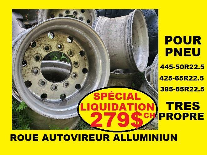 Pneus   ROUE 22.5 POUR PNEU 445-50R22.5 AUTOVIREUR 425-65R22.5 PROPRE 385-65R22.5