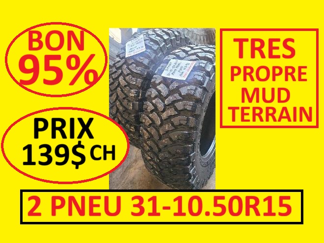 Pneus  PNEU 31-10.50R15 USAGE MUD TERRAIN 
