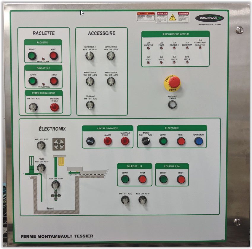 Control systems for evacuation of solid and liquid manure  