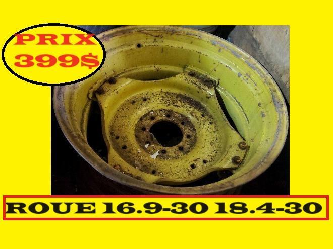 Wheel (single and double)  ROUE 30 POUCE PNEU 16.9-30 USAGE 18.4-30 TRACTEUR 16.9R30 AGRICOLE 18.4R30 SANS COEUR 420-85R30 AVEC COEUR 460-85R30
